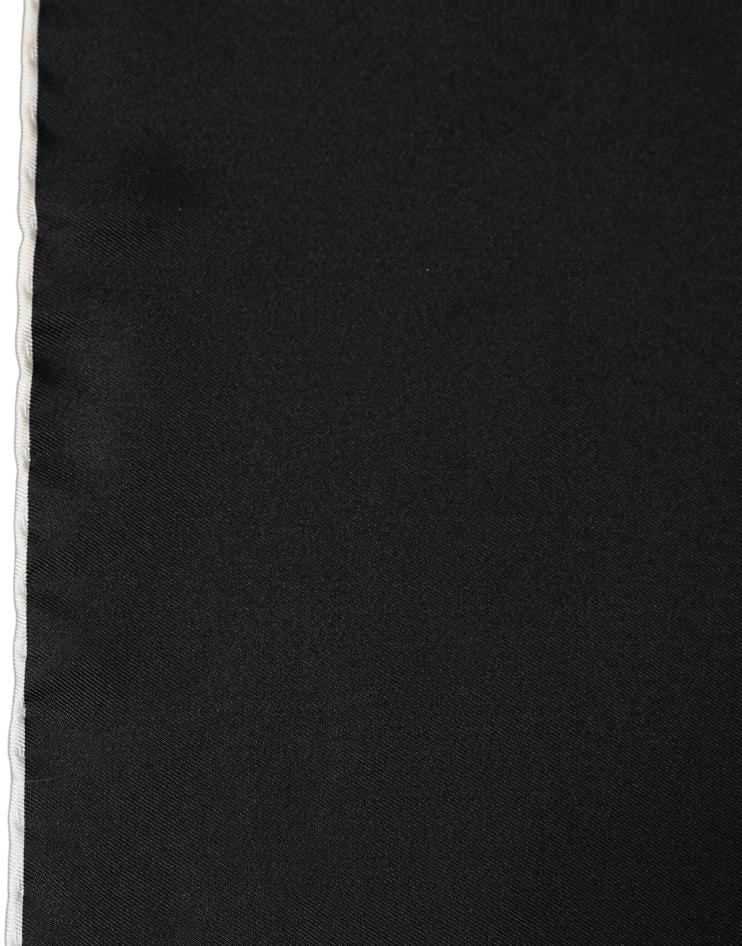 Men Black Silk Pocket Square Foulard Scarf