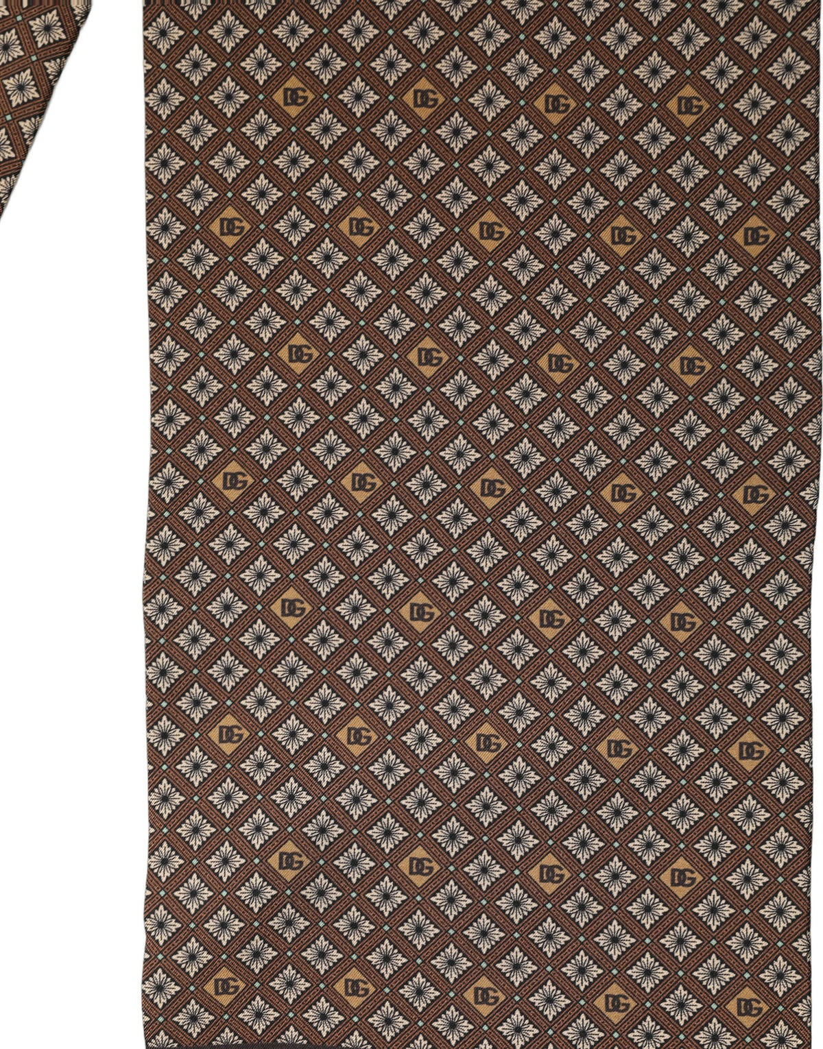 Brown Geometric Silk Men Neck Shawl Scarf
