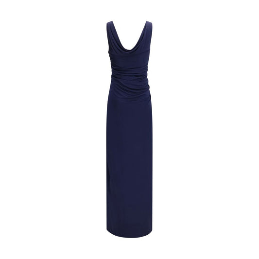 Blue Viscose Casual Dress