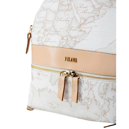 White Artificial Leather Backpack