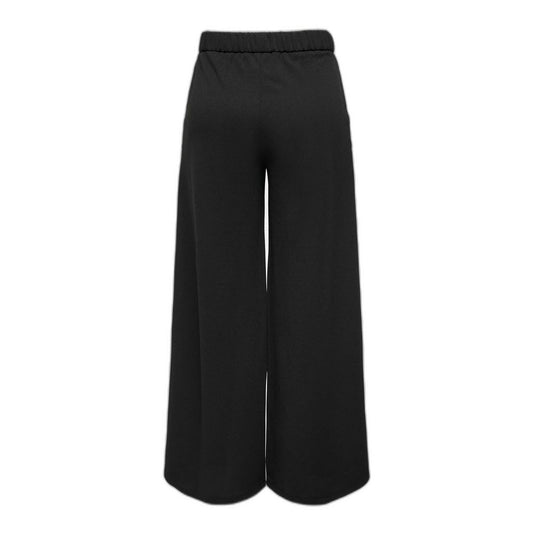 Black Recycled Polyester Casual Pants