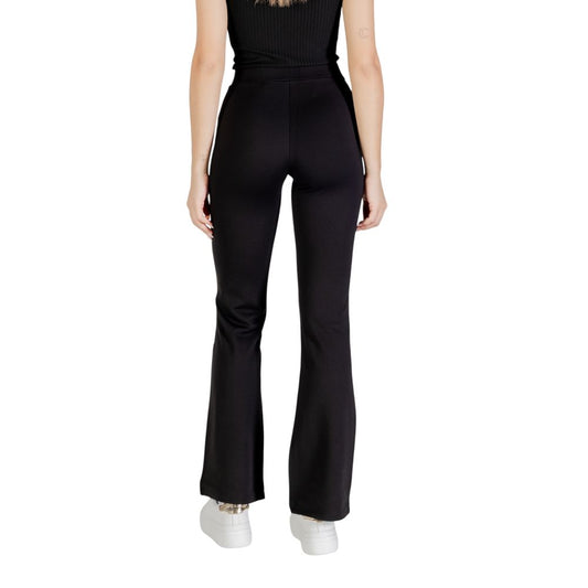 Black Viscose Flared Pants