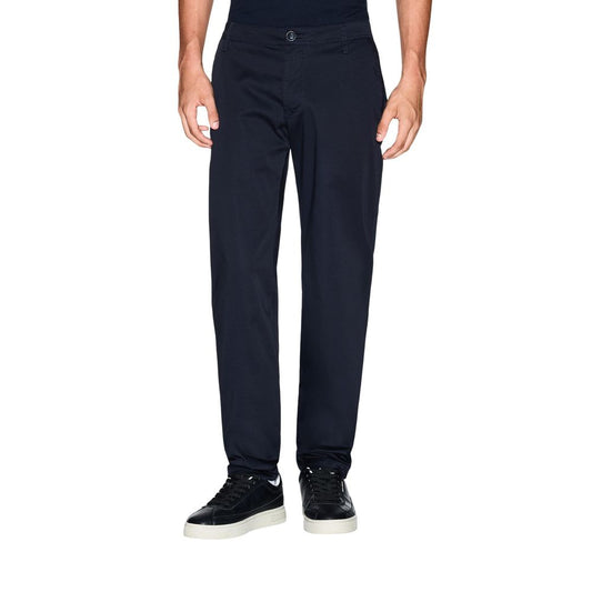 Blue Cotton Skinny Pants