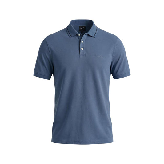 Blue Cotton Polo Shirt