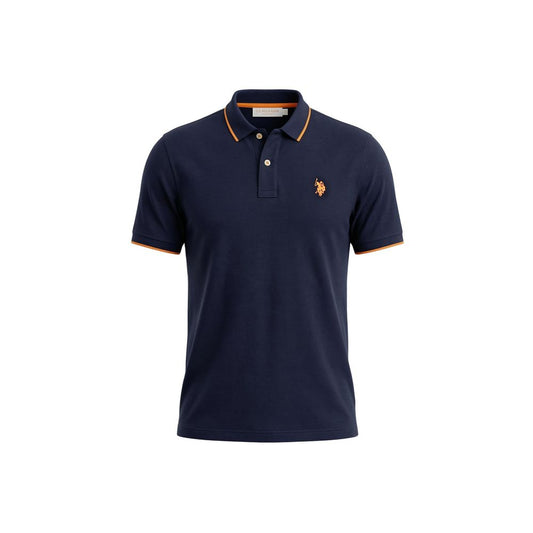 Blue Cotton Polo Shirt