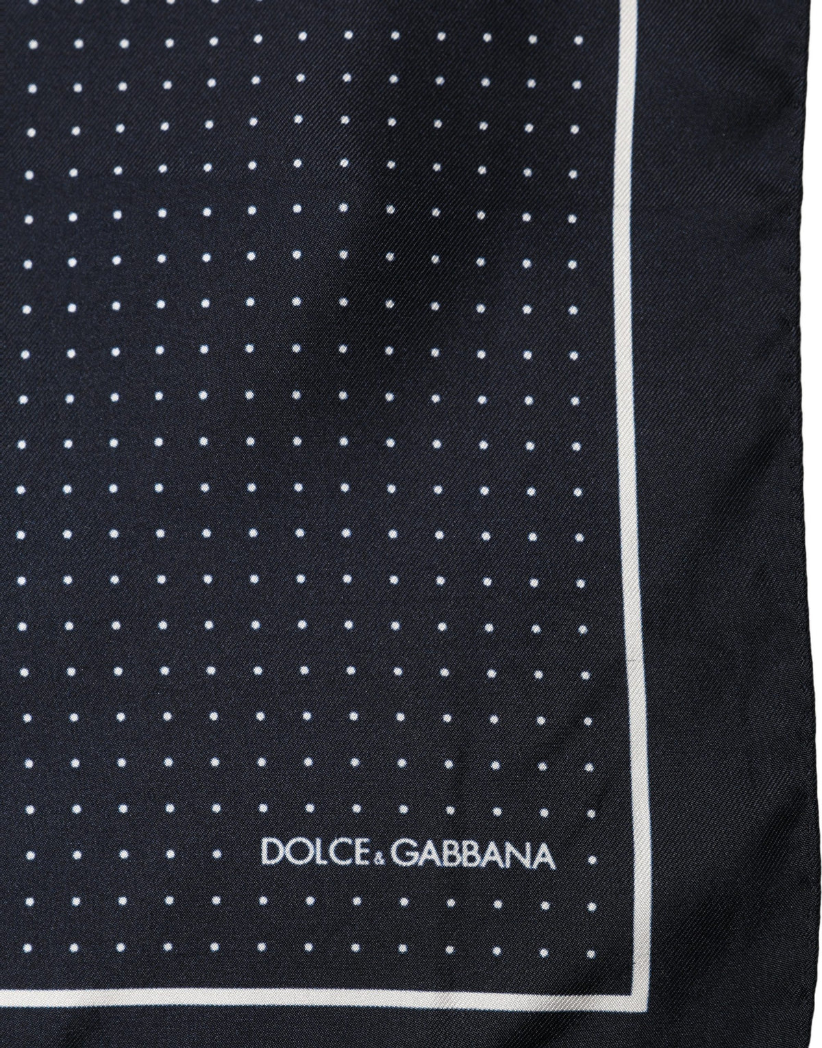 Blue Silk Polka Dot Handkerchief Pocket Scarf
