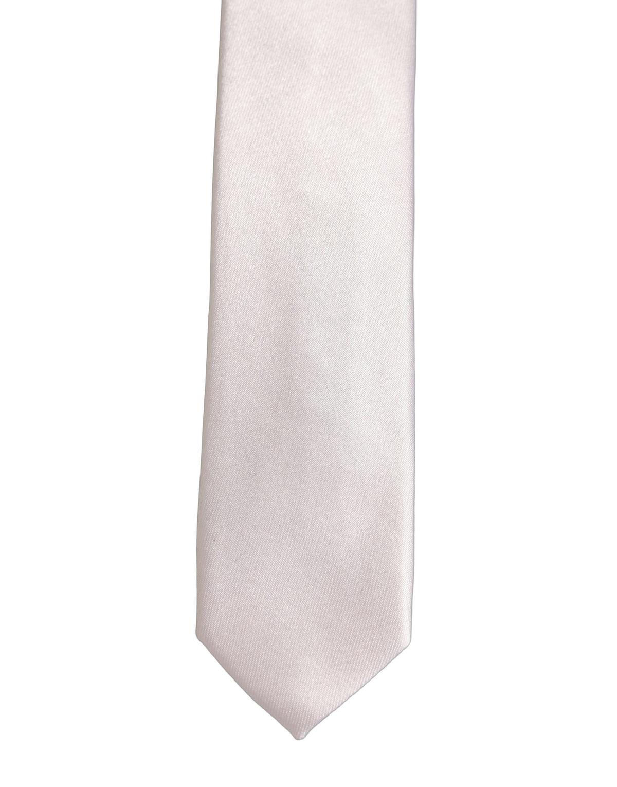 Men Off White Silk Satin Adjustable Tied Necktie Tie