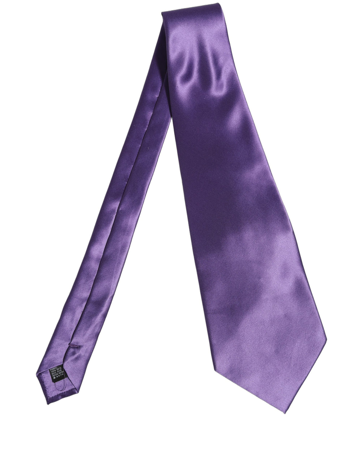 Men Purple Satin Silk Blend Adjustable Tied Necktie Tie