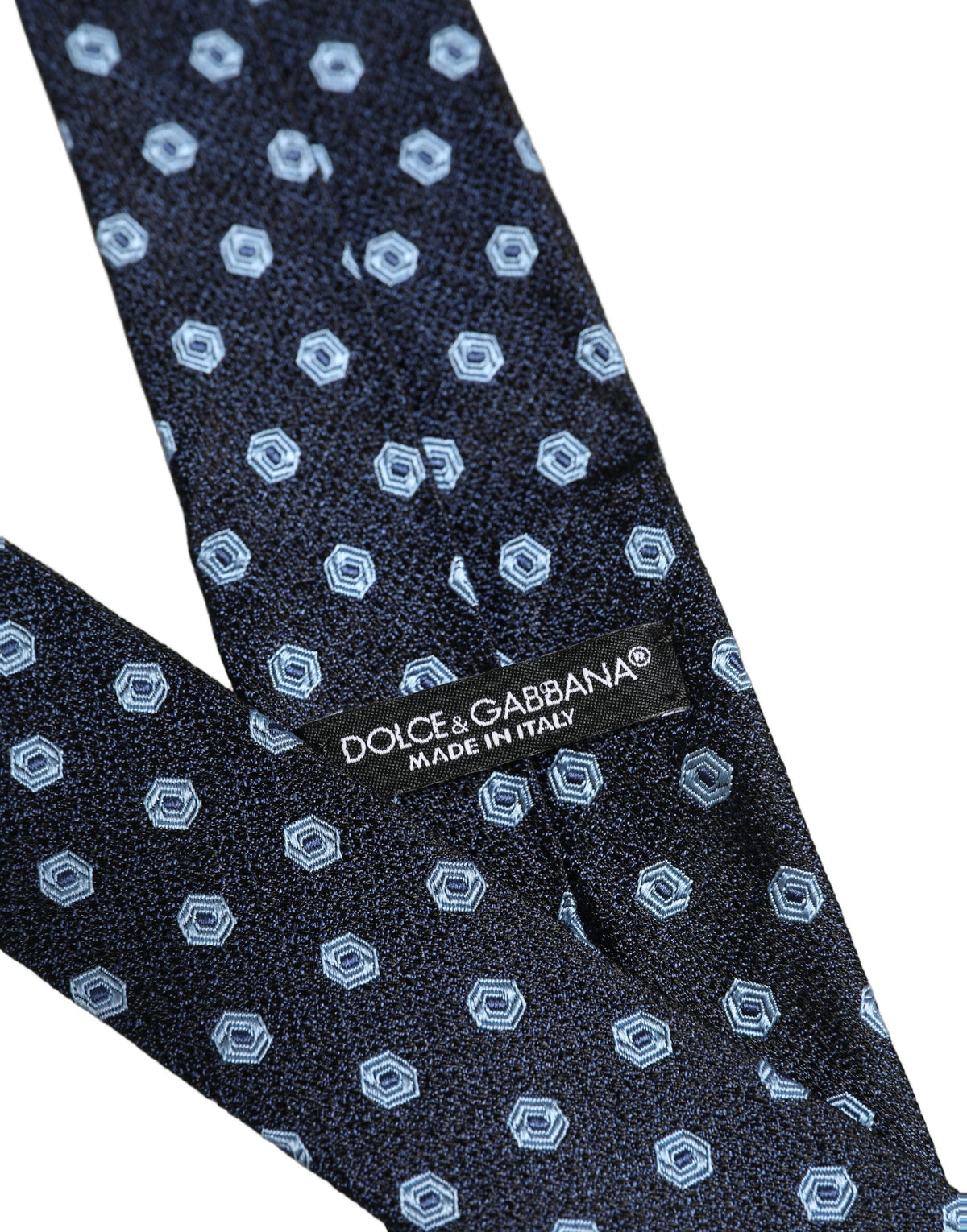 Men Blue Silk Geometric Adjustable Tied Necktie Tie