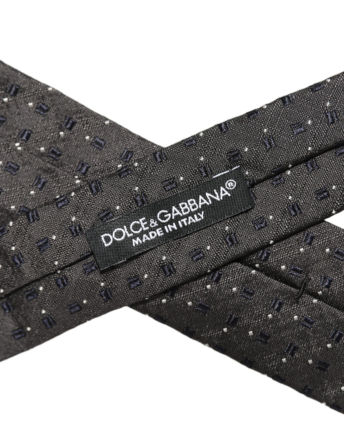 Men Dark Gray Geometric Silk Adjustable Tied Necktie Tie