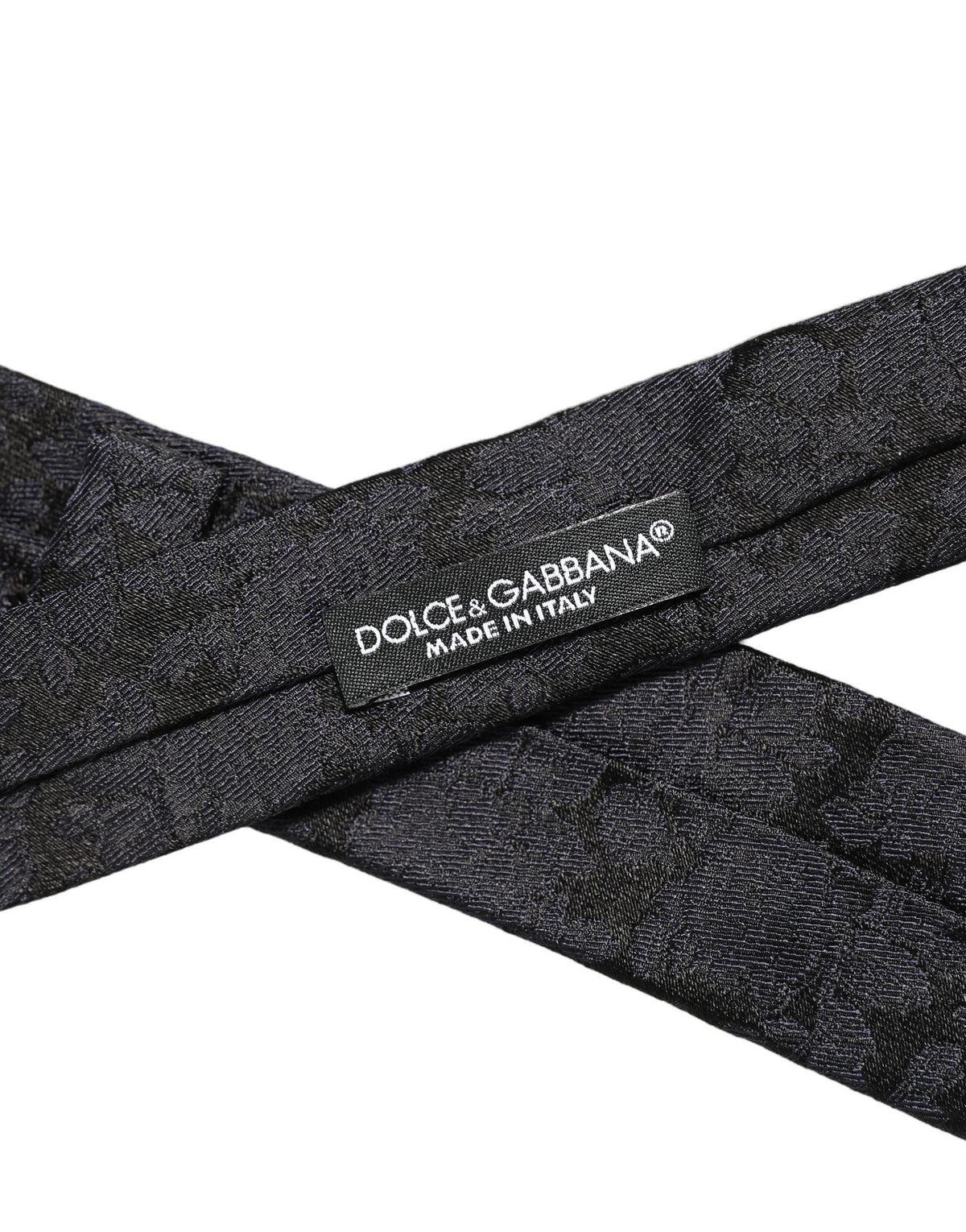 Men Black Floral Jacquard Adjustable Tied Necktie Tie