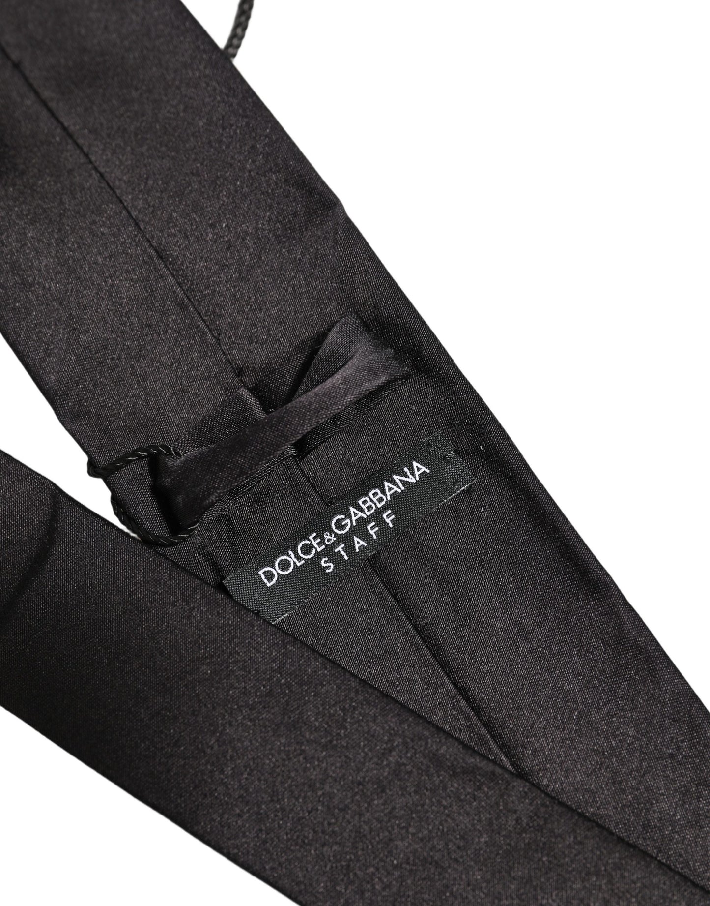Black Satin 100% Silk Adjustable Tied Men Necktie Tie