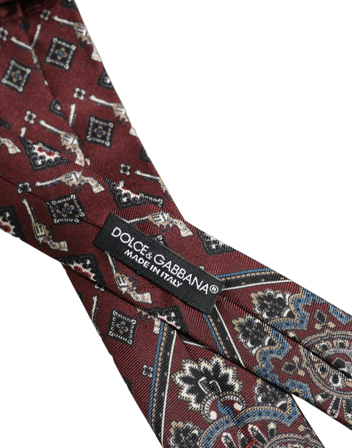 Bordeaux Printed 100% Silk Adjustable Men Necktie Tie
