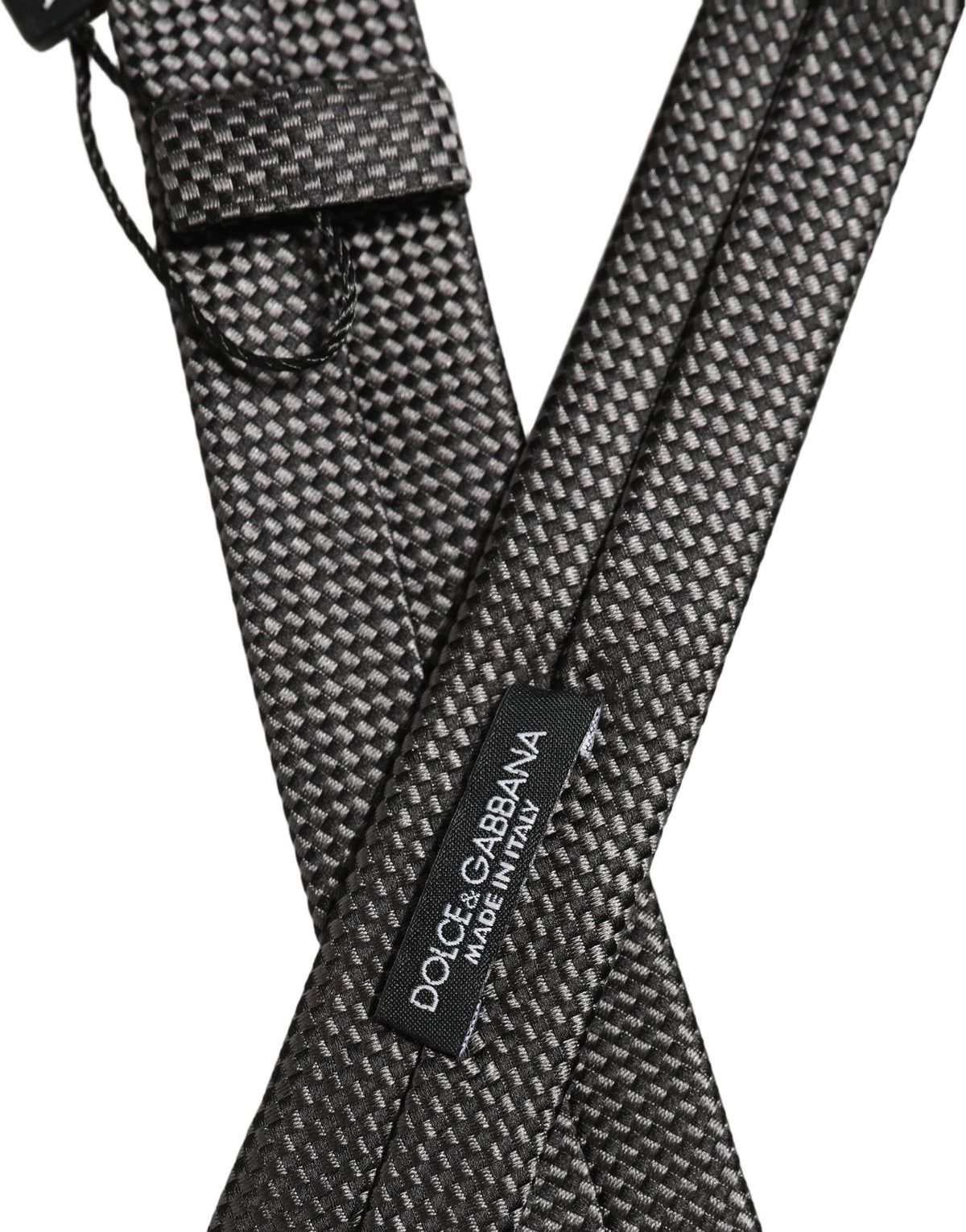 Dark Gray Textured Silk Adjustable Necktie Accessory Tie