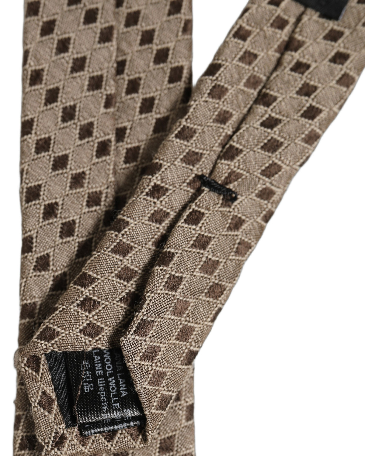 Brown Patterned Wool Adjustable Necktie Men Accessory Tie