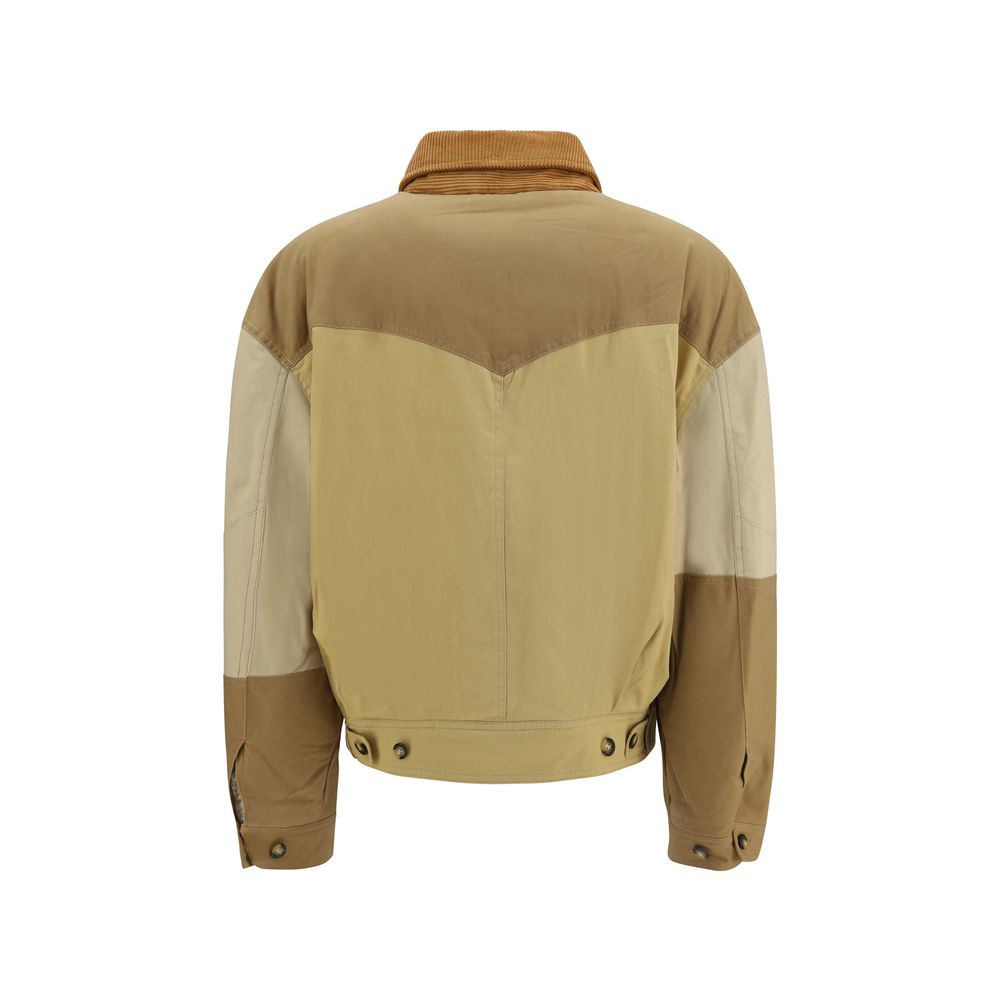 Beige Cotton Full-Length Jacket