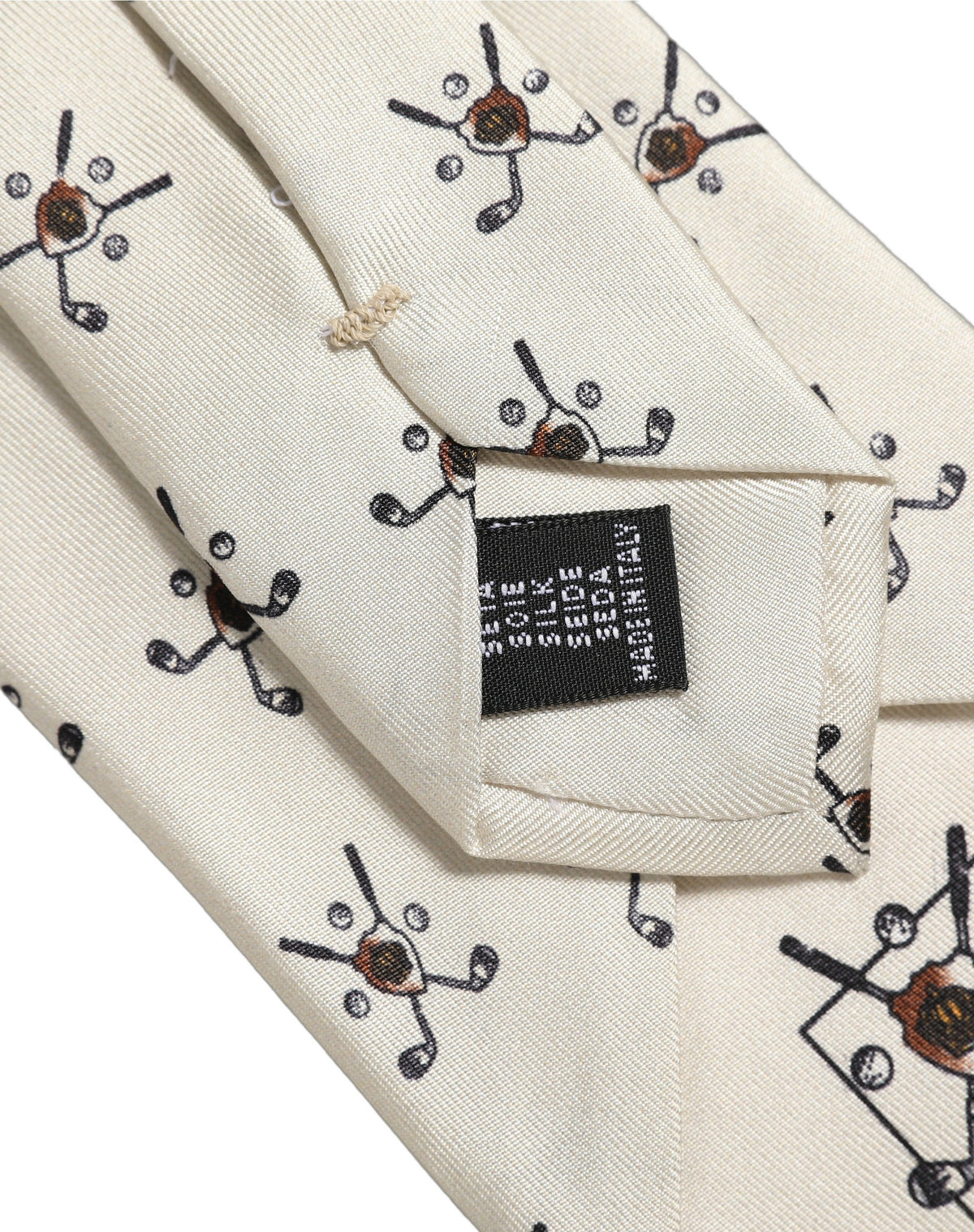 Off White Printed Silk Adjustable Necktie Accessory Tie