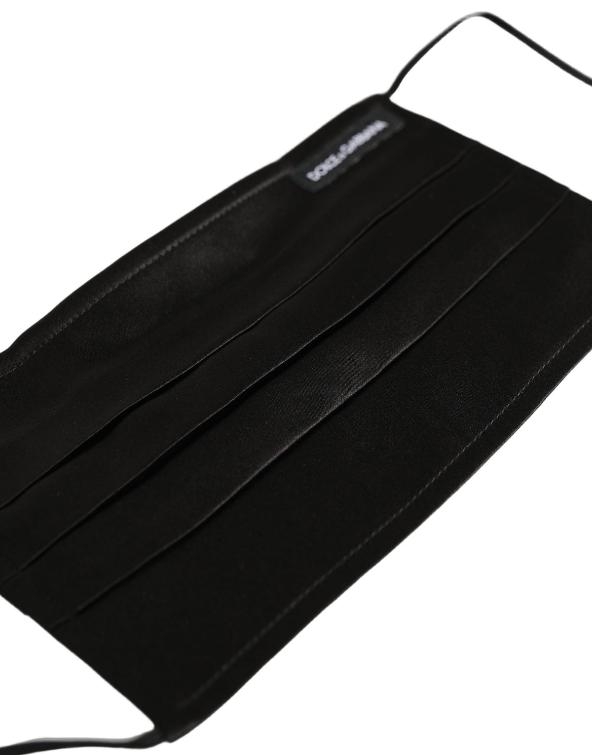Black Satin Silk Pleated Elastic Ear Strap Face Mask