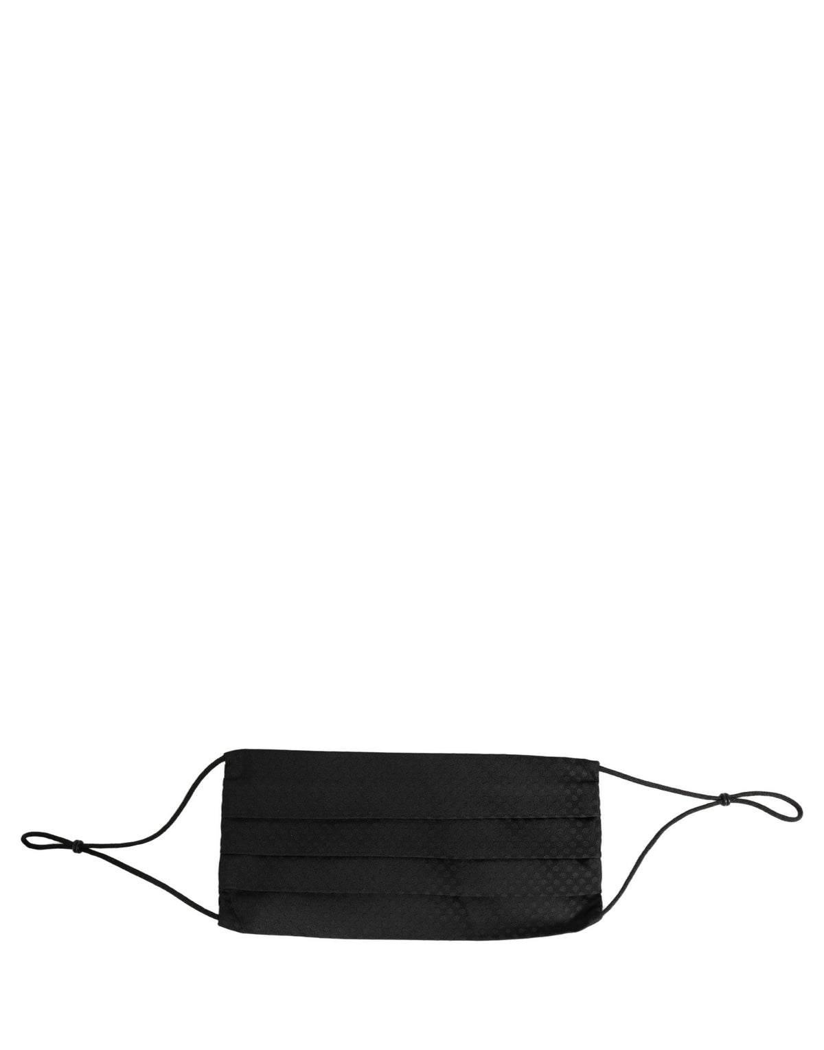 Black Silk Patterned Pleated Elastic Ear Strap Face Mask