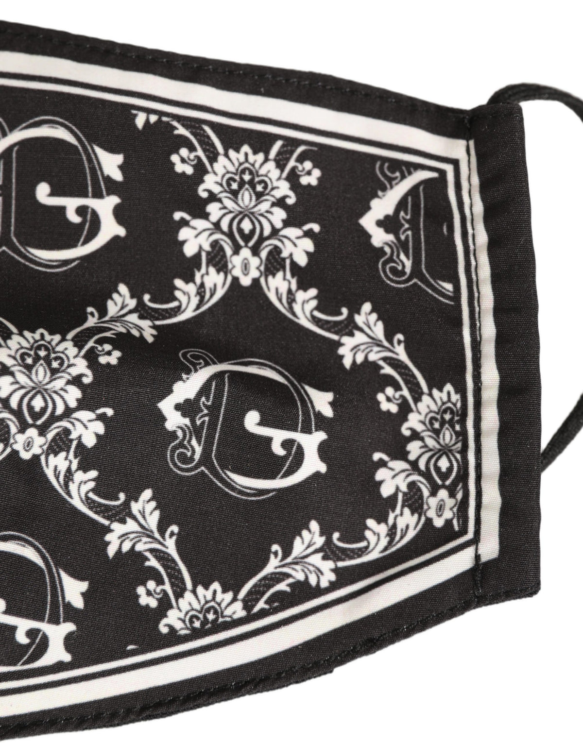 Black White Logo Baroque Elastic Ear Strap Face Mask