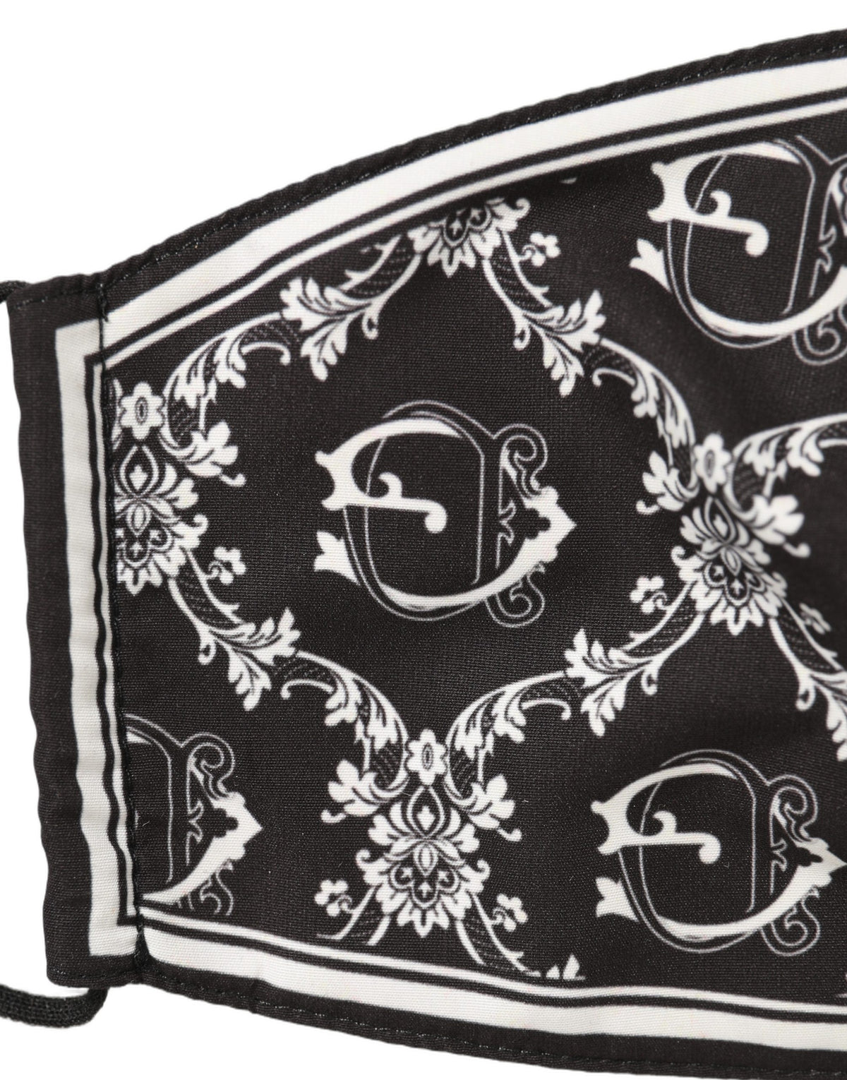 Black White Logo Baroque Elastic Ear Strap Face Mask