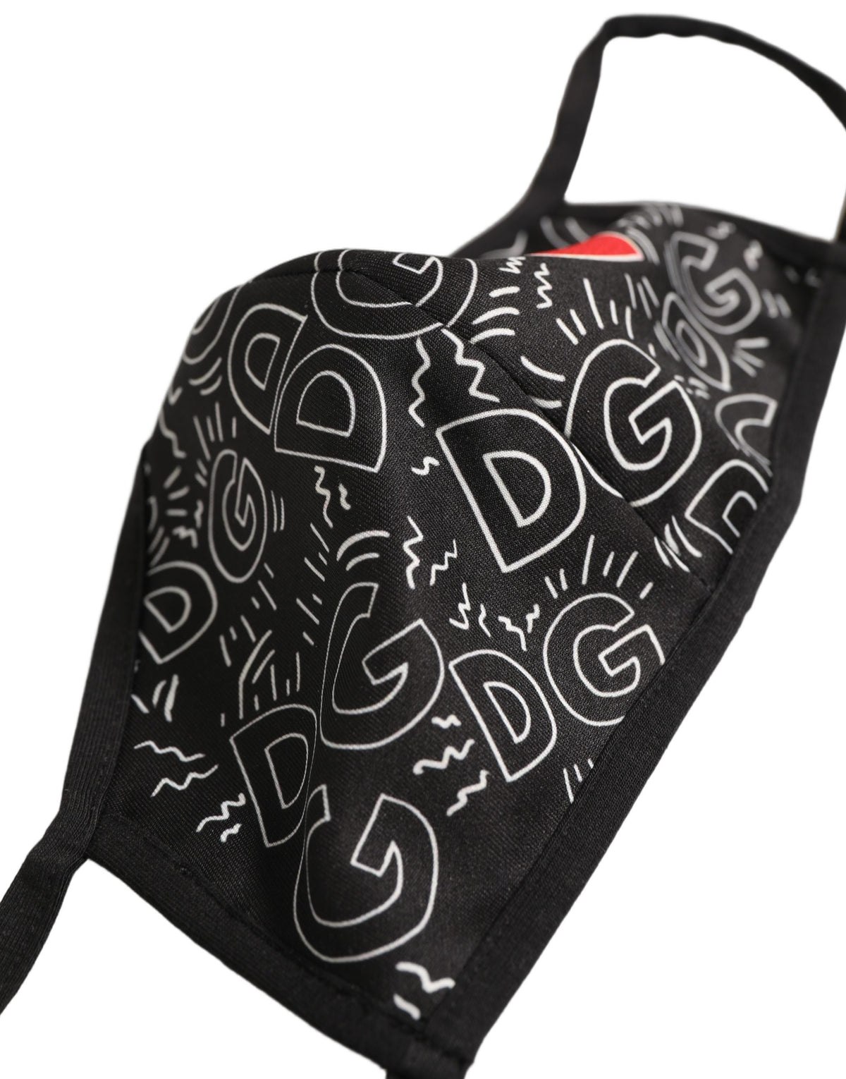 Black Heart DG Logo Monogram Elastic Ear Strap Face Mask