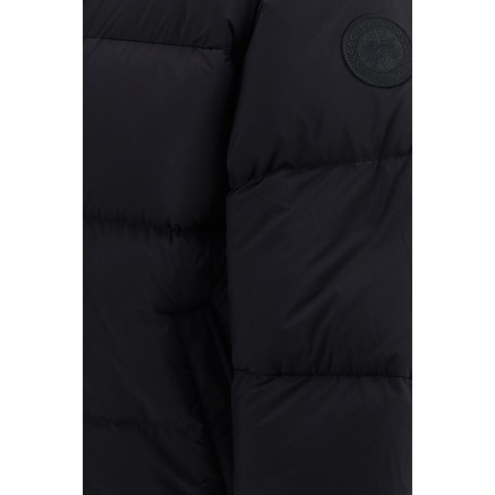 Black Polyester Full-Length Jacket