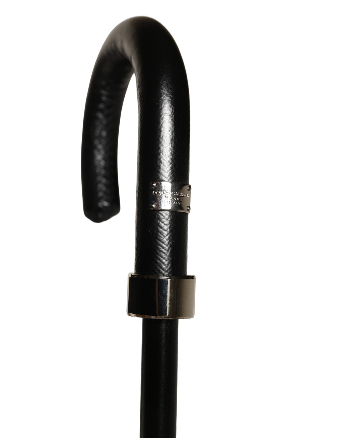 Black White Gingham Check Cotton Long Handle Umbrella