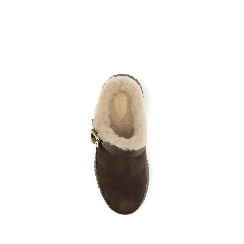 Brown Calf Leather Bos Taurus Mules