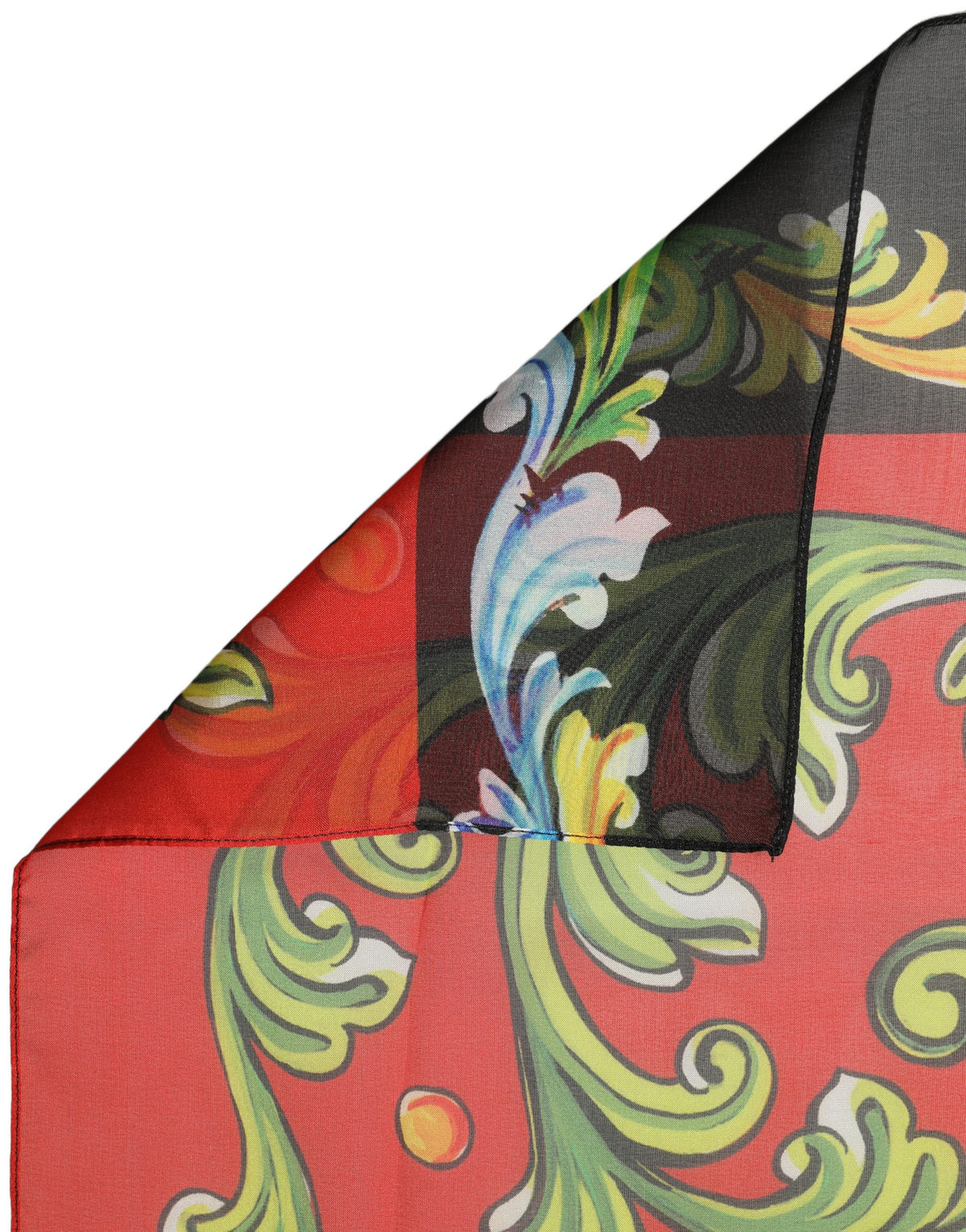 Multicolor Silk Printed Square Foulard Scarf
