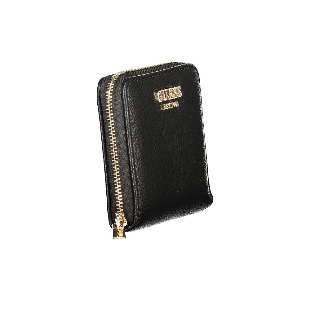 Black Polyurethane Women's Wallet