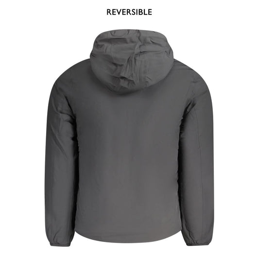 Black Nylon Men's Reversible Jacket