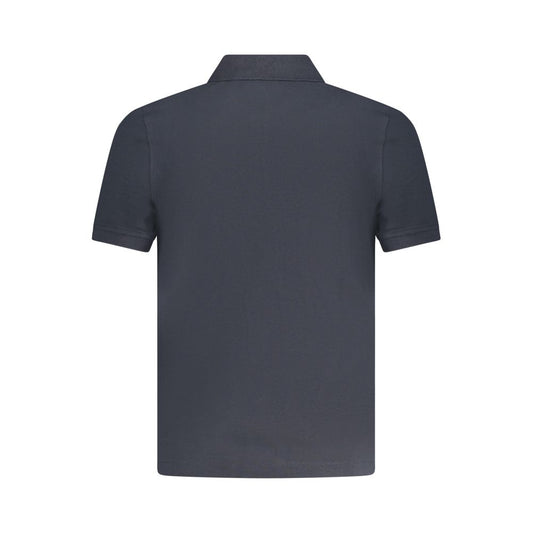 Blue Cotton Men Polo