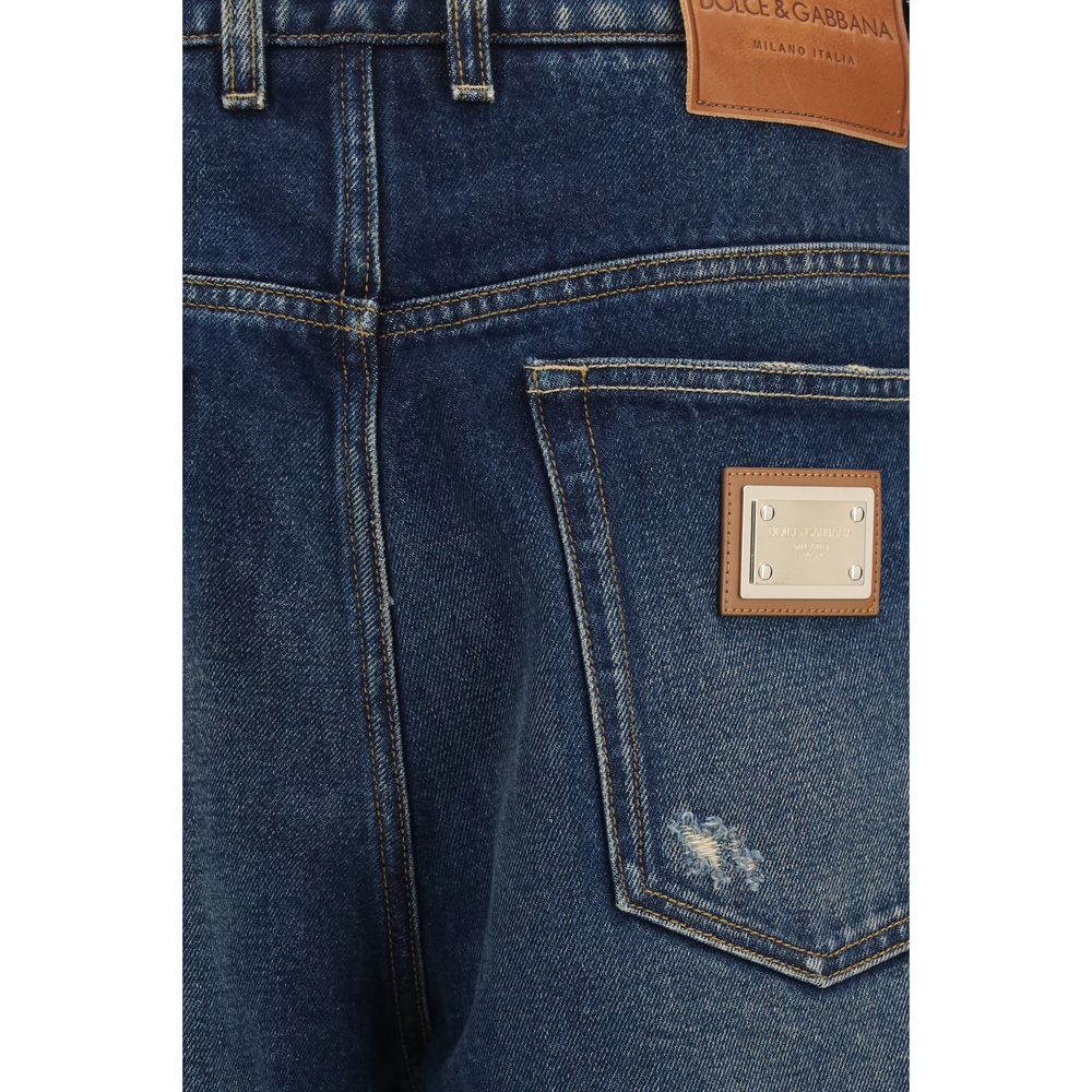 Blue Cotton Relaxed Fit Jeans