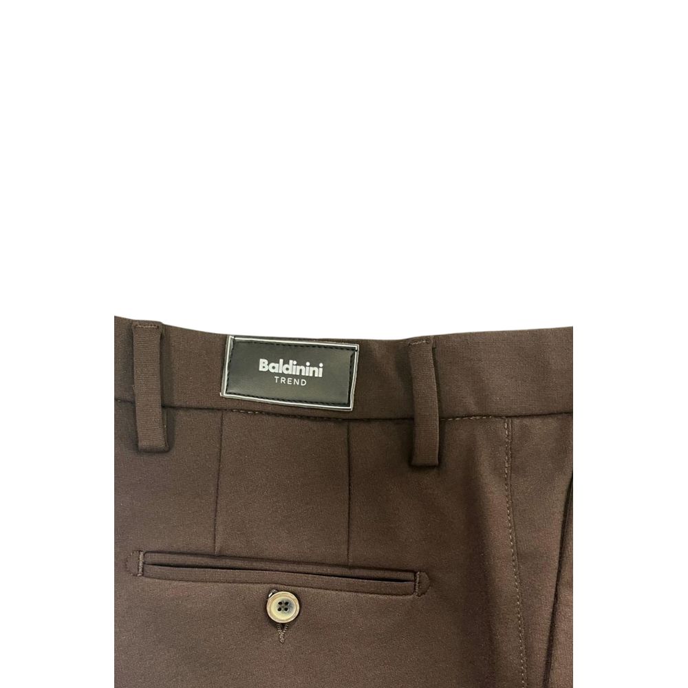 Brown Viscose Men Pants