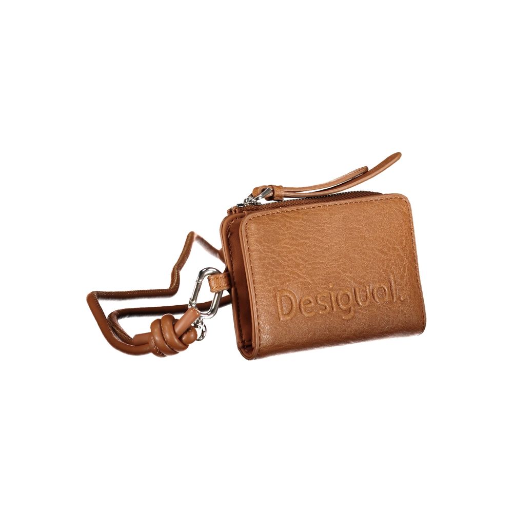 Brown Polyurethane Women's Wallet
