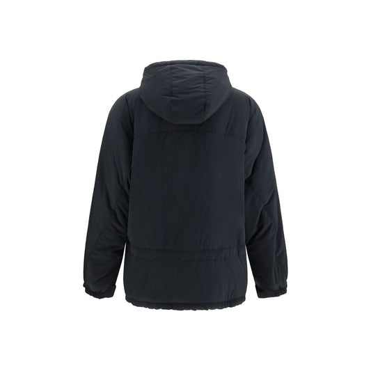 Black Polyester Full-Length Jacket