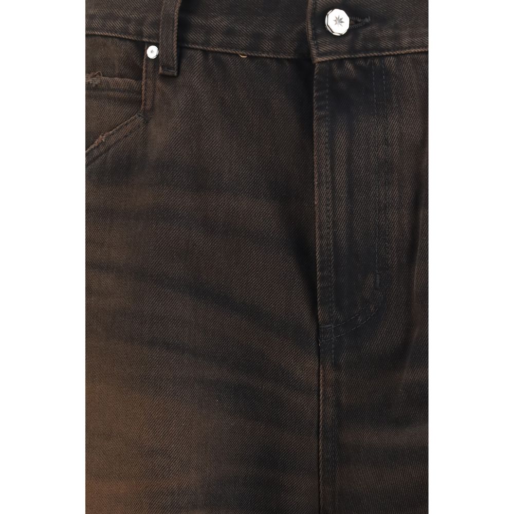 Brown Cotton Jeans Denim