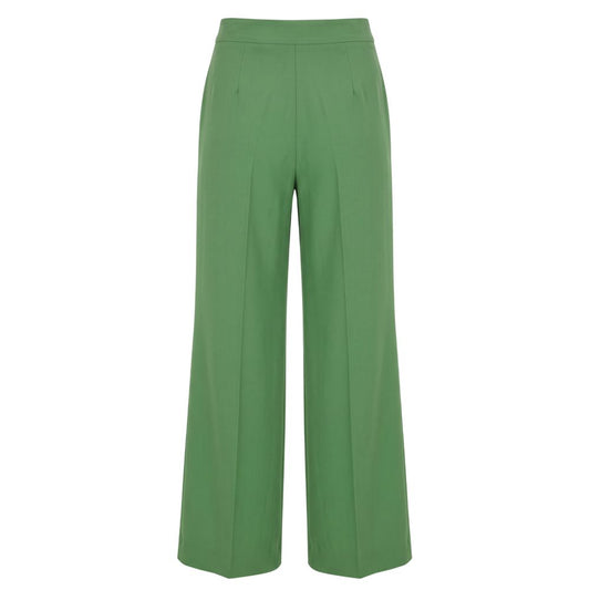 Green Polyester Women Pant