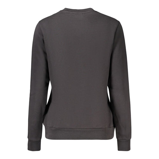 Black Cotton Blend Women Sweatshirt