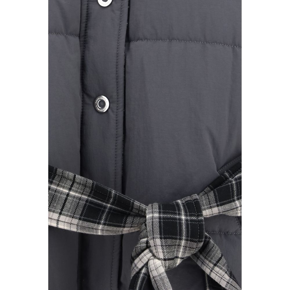 Gray Polyamide Full-Length Jacket