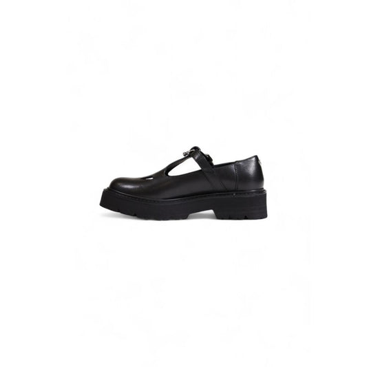Black Leather Platform Pumps