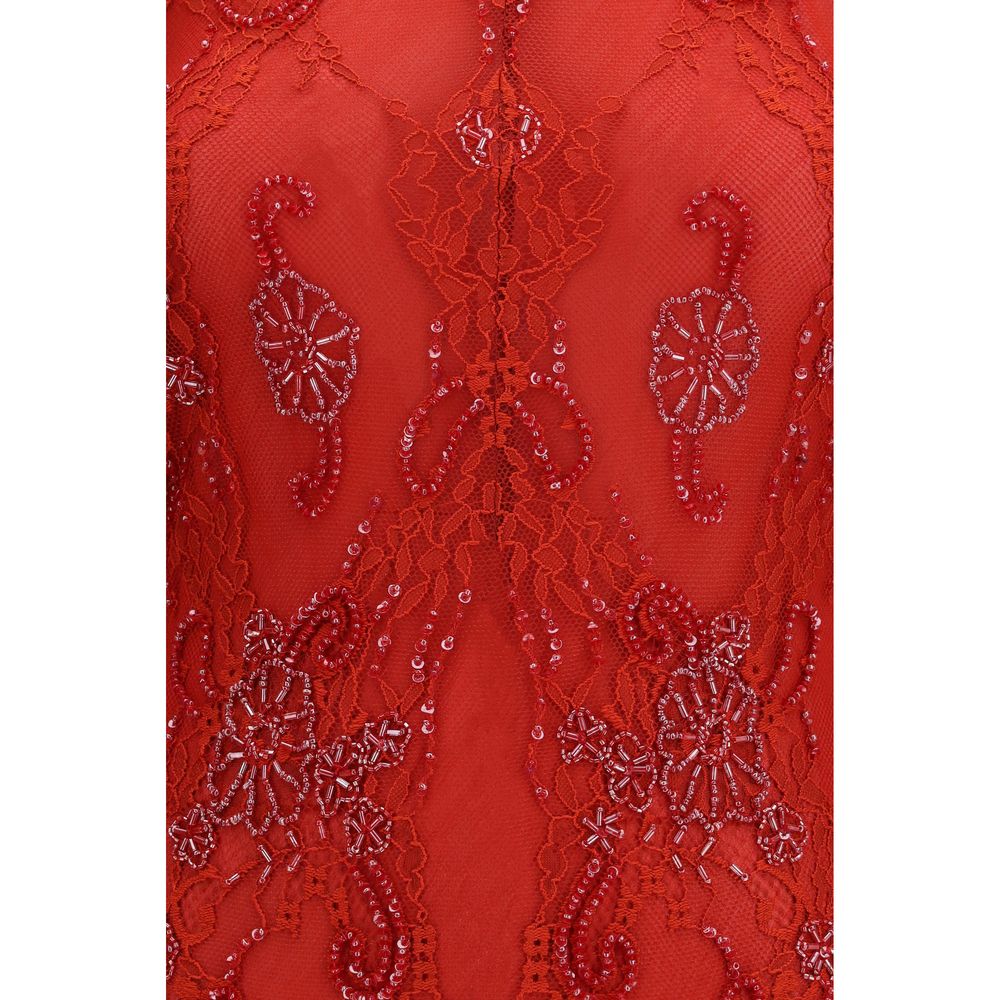 Red Polyamide Cocktail Dress