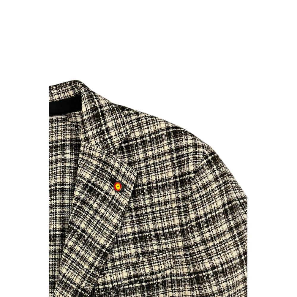 Beige Cotton Men Jacket