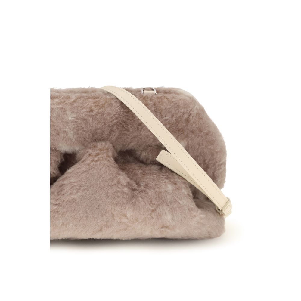 Beige Faux Fur Clutch Bag