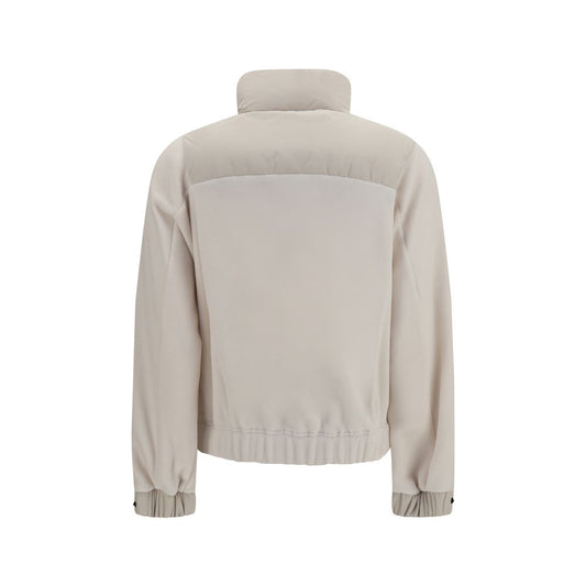 Beige Polyester Full-Length Jacket