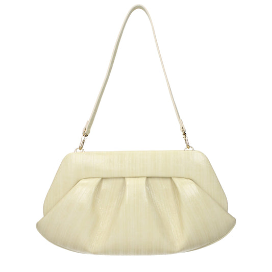 Beige Leather Clutch Bag