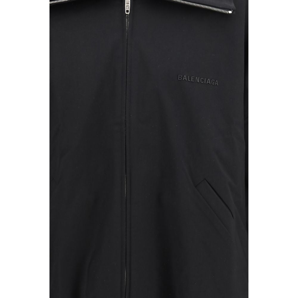 Black Cotton Full-Length Jacket