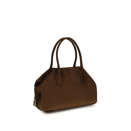 Brown Suede Leather Handbag