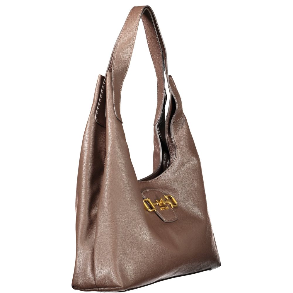 Brown Polyurethane Women's Bag